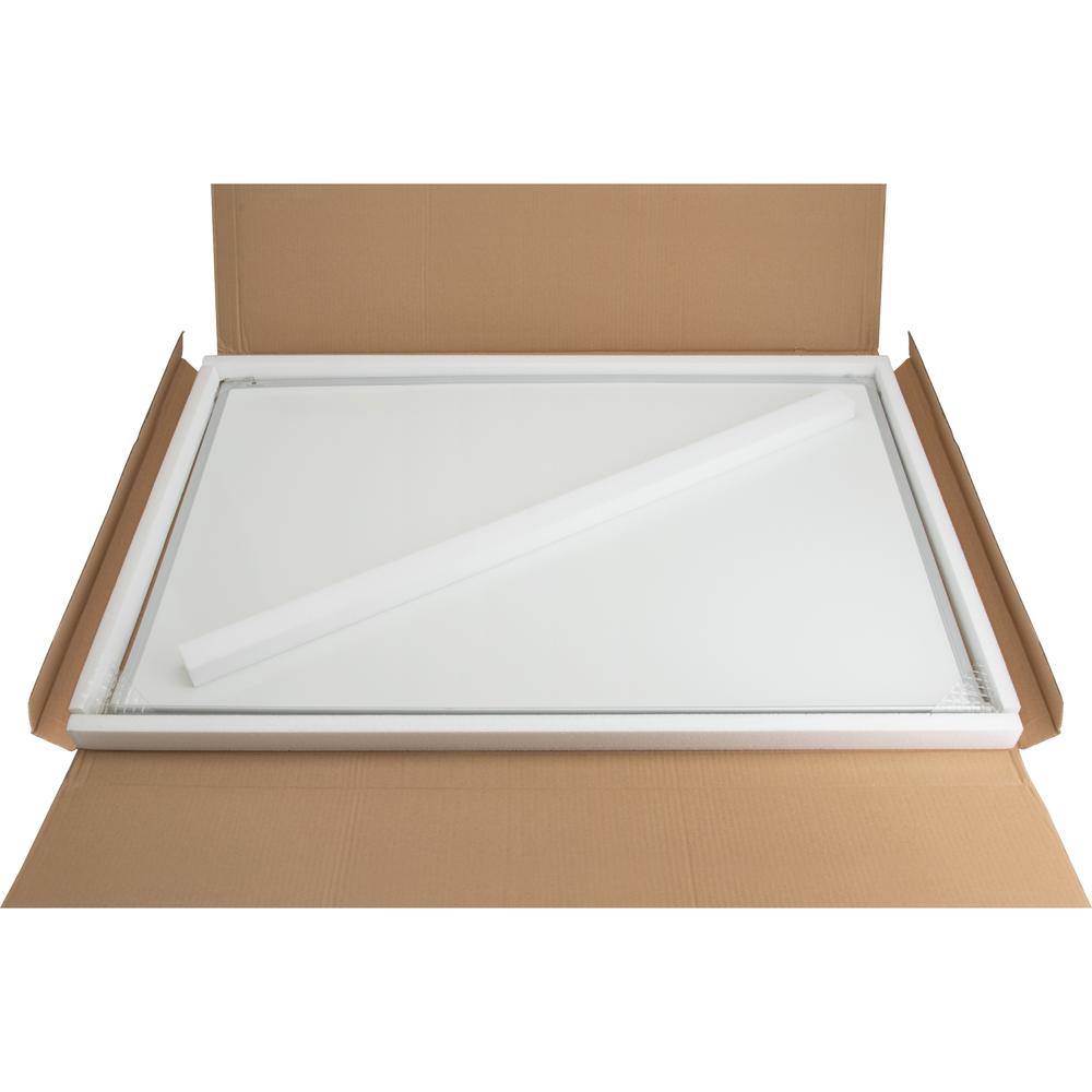 Lorell Aluminum Frame Dry-erase Board - 36" (3 ft) Width x 24" (2 ft) Height - White Melamine Surface - White Aluminum Frame - Rectangle - 1 Each. Picture 3