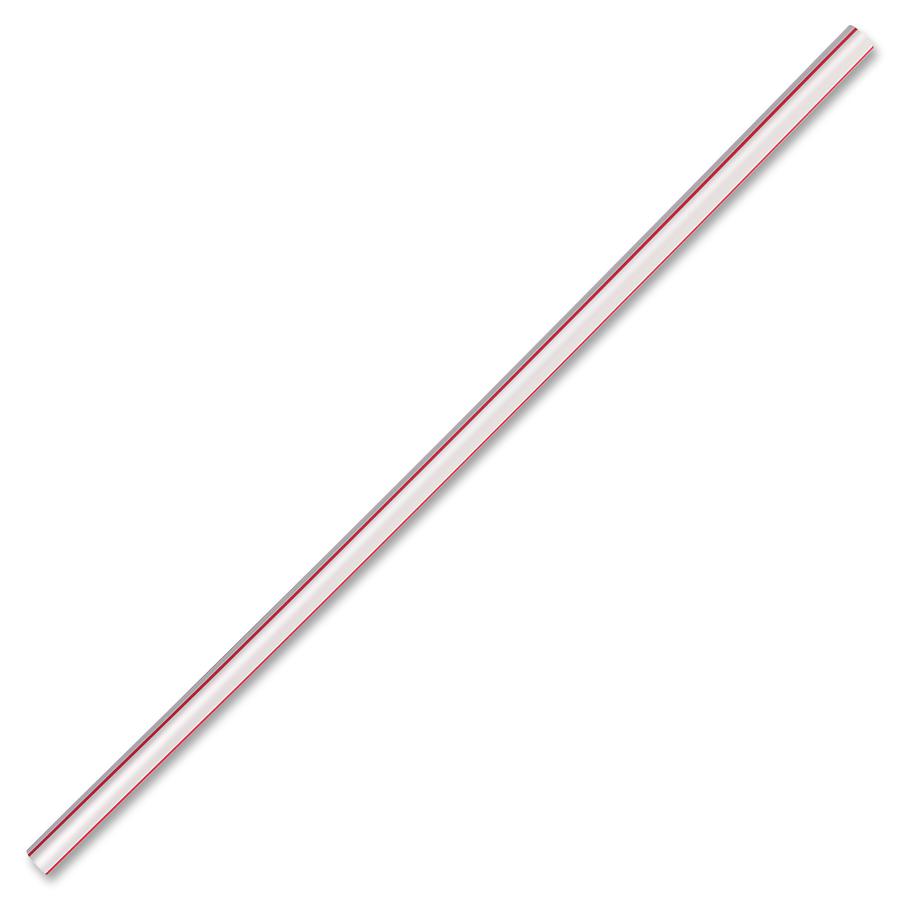 Genuine Joe Jumbo Striped Straws - 7.8" Length - Plastic - 24 / Carton - Red, White. Picture 6