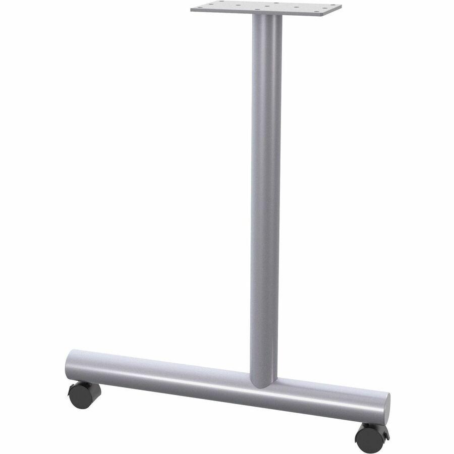 Lorell Training Table C-Leg Table Base with 2" Casters - Metallic Silver C-leg Base - 27" Height x 1.50" Width x 22" Depth - 1 / Set. Picture 3