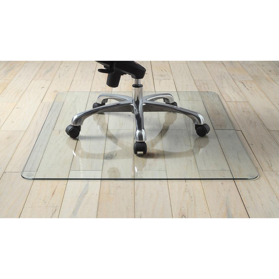 Lorell Tempered Glass Chairmat - Carpet, Hardwood Floor, Marble, Hard Floor - 60" Length x 48" Width x 0.25" Thickness - Rectangle - Tempered Glass - Clear. Picture 7