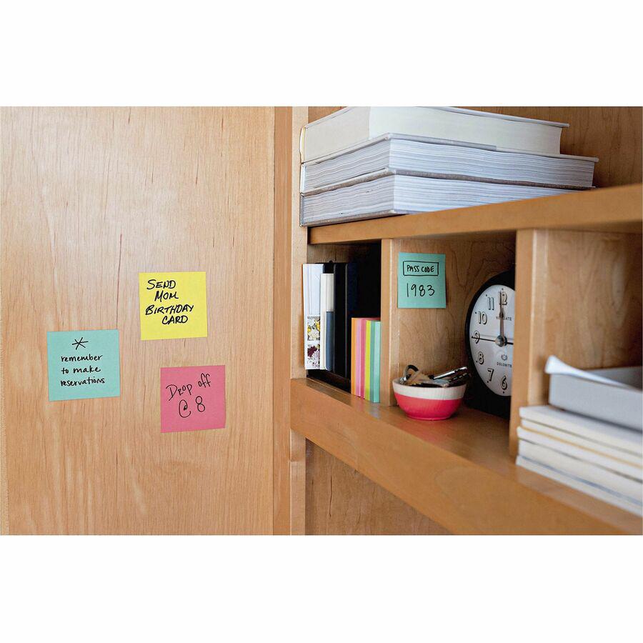 Post-it&reg; Super Sticky Notes Cube - 3" x 3" - Square - 360 Sheets per Pad - Aqua Splash, Sunnyside, Power Pink - Paper - Sticky, Recyclable - 1 / Pack. Picture 5