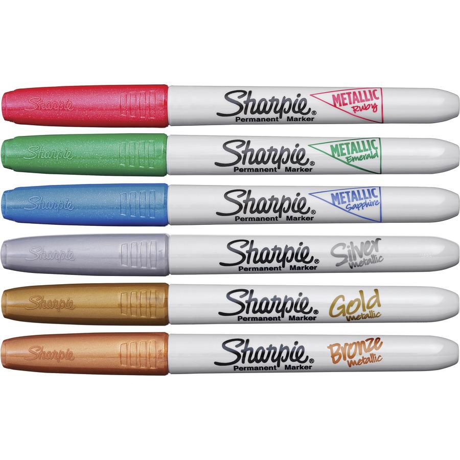 Sharpie Metallic Permanent Marker - Fine Pen Point - Bold Marker PointAlcohol Based Ink - 6 / Set. Picture 4