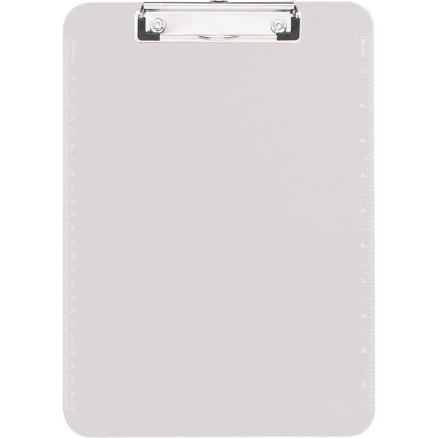 Business Source Flat Clip Clipboard - 9" x 12" - Plastic - Clear - 1 Each. Picture 8