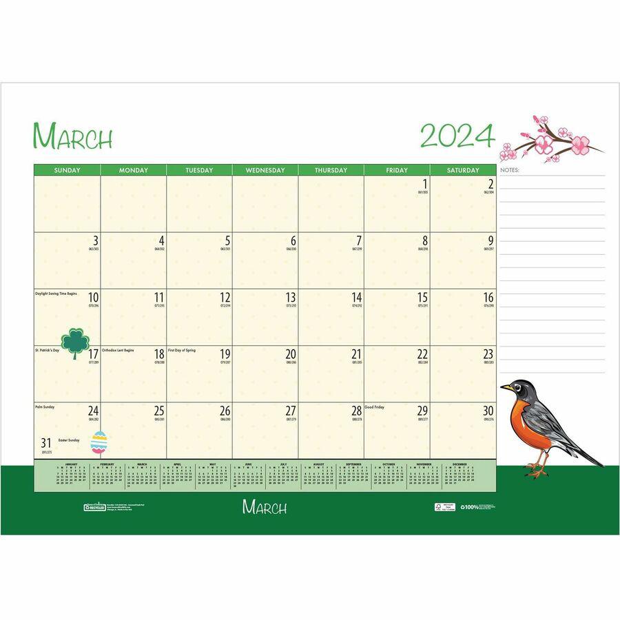 House of Doolittle Monthly Deskpad Calendar Seasonal Holiday Depictions 22 x 17 Inches - Julian Dates - Monthly - 12 Month - January 2024 - December 2024 - 1 Month Single Page Layout - Desk Pad - Mult. Picture 20