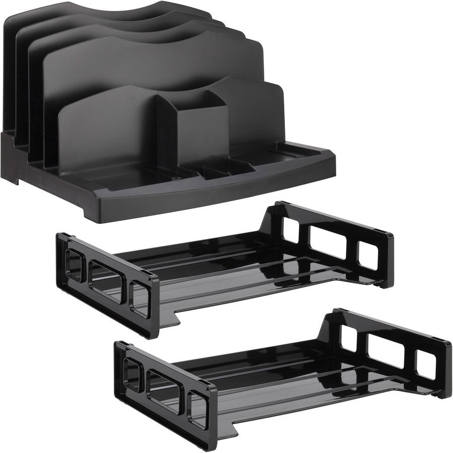 Business Source Smart Sorter Letter Tray/Organizer - 9 Compartment(s) - 14" Height x 13.1" Width x 9.9" DepthDesktop - Black - 1 Each. Picture 12