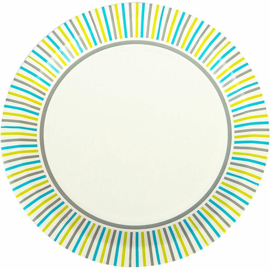 Genuine Joe Printed Paper Plates - 125 / Pack - 10" Diameter Plate - Paper Plate - Disposable - Assorted - 500 Piece(s) / Carton. Picture 6