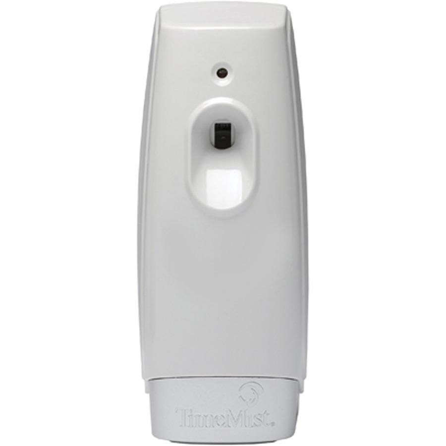 TimeMist Settings Air Freshener Dispenser - 0.13 Hour, 0.25 Hour, 0.50 Hour - 30 Day Refill Life - 2 x AA Battery - 6 / Carton - White. Picture 3
