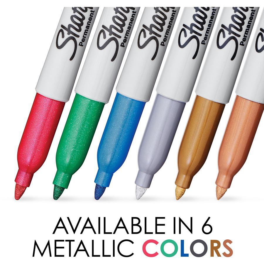 Sharpie Metallic Markers - Fine Marker Point - 0.5 mm Marker Point Size - Assorted - Plastic Barrel - 36 / Box. Picture 6