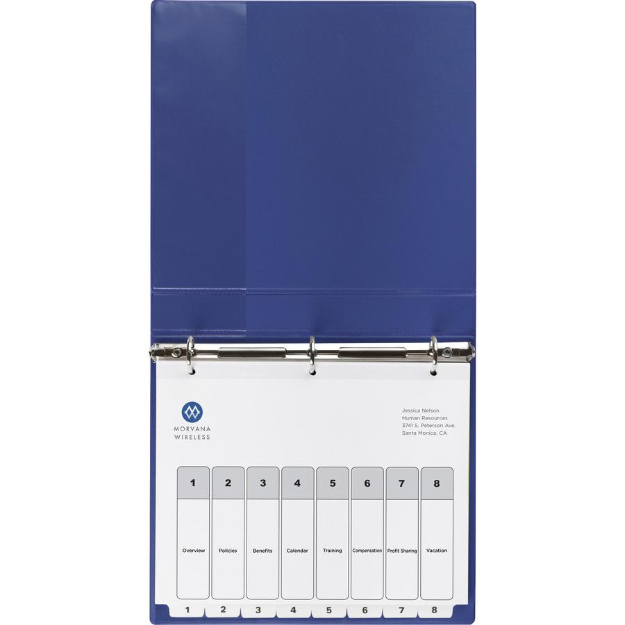 Avery&reg; 8-tab Custom Table of Contents Dividers - 48 x Divider(s) - 1-8, Table of Contents - 8 Tab(s)/Set - 8.5" Divider Width x 11" Divider Length - 3 Hole Punched - White Paper Divider - White Pa. Picture 4