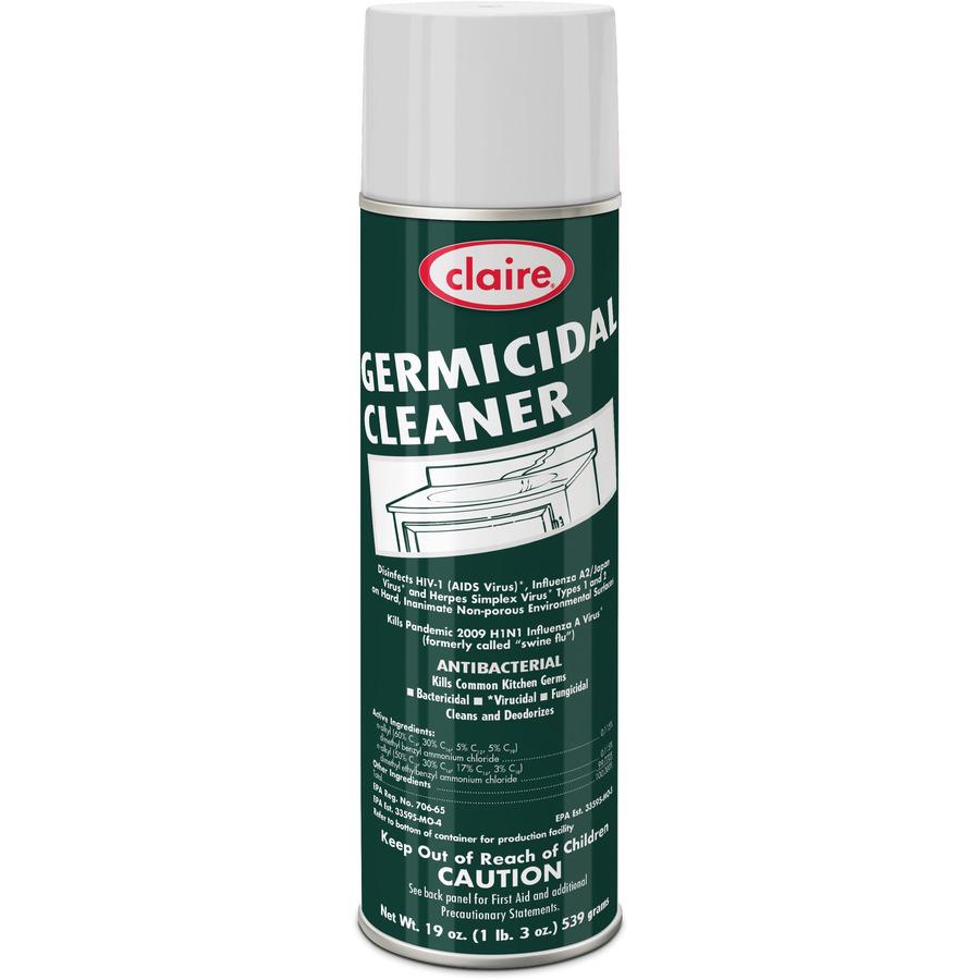 Claire Foaming Germicidal Cleaner - Spray - 20 fl oz (0.6 quart) - Floral Scent - 12 / Carton - White. Picture 2