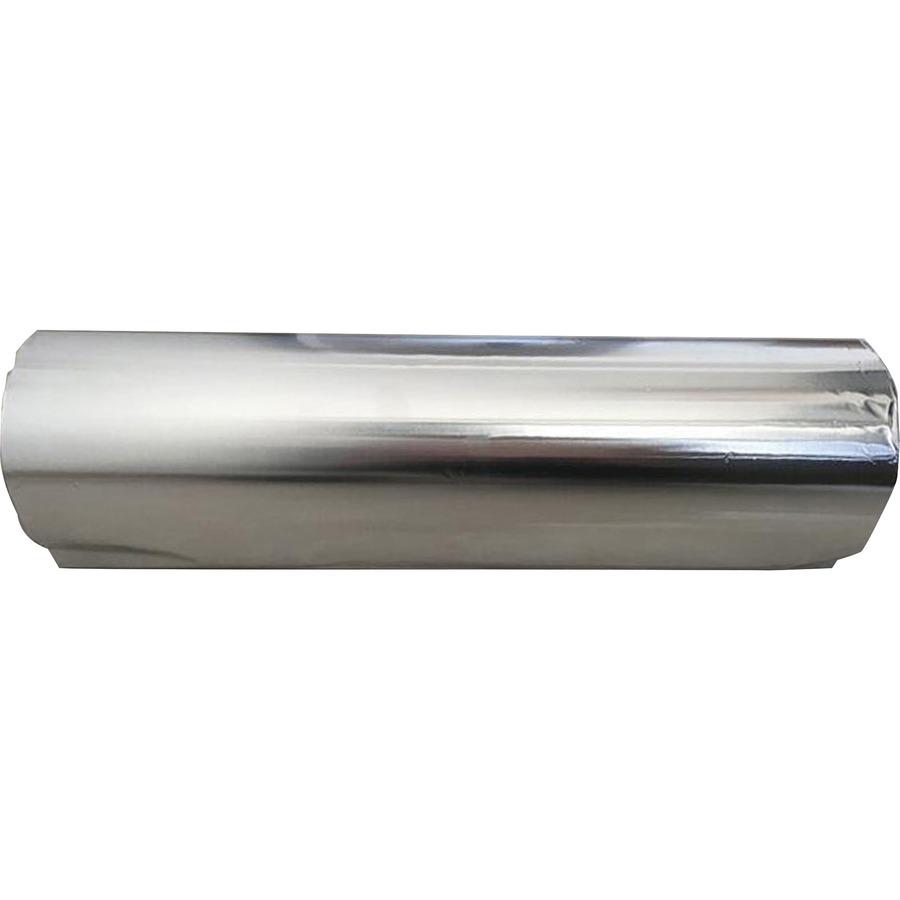 Genuine Joe Heavy-duty Aluminum Foil - 18" Width x 500 ft Length - Heavy Duty, Sturdy, Dispenser, Pliable - Aluminum - Silver - 6 / Carton. Picture 4