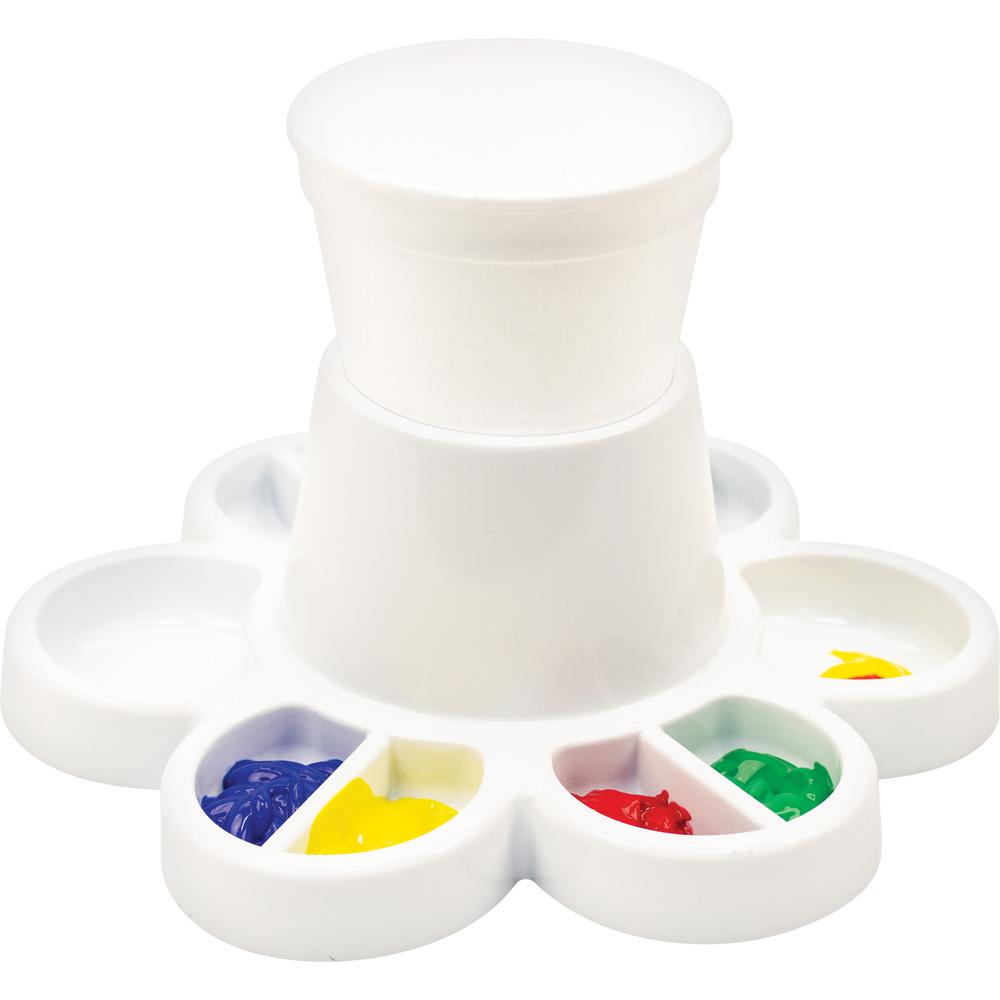 Storex Paint & Water Tray - Paint, Water, Art Project - 6"Height x 8.30"Width x 8.30"Length - 6 / Carton - White - Plastic. Picture 3