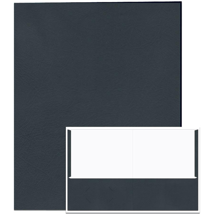 Roaring Spring Letter Pocket Folder - 8 1/2" x 11" - 50 Sheet Capacity - 2 Internal Pocket(s) - Black - 250 / Carton. Picture 3