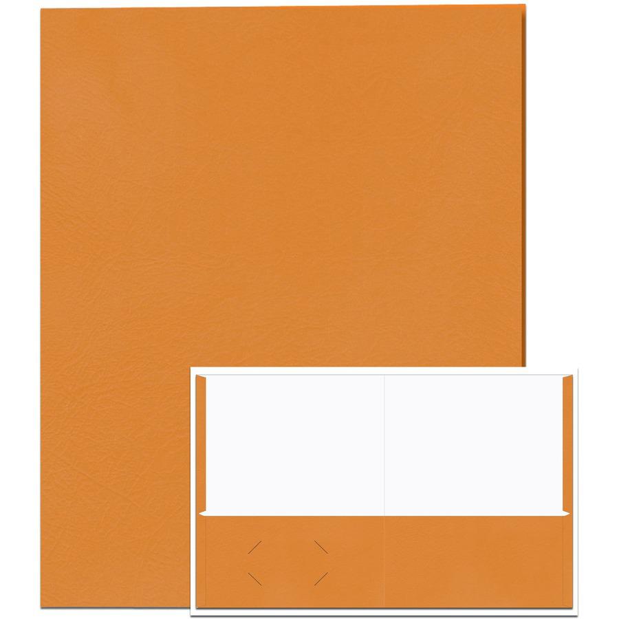 Roaring Spring Letter Pocket Folder - 8 1/2" x 11" - 50 Sheet Capacity - 2 Internal Pocket(s) - Orange - 250 / Carton. Picture 3
