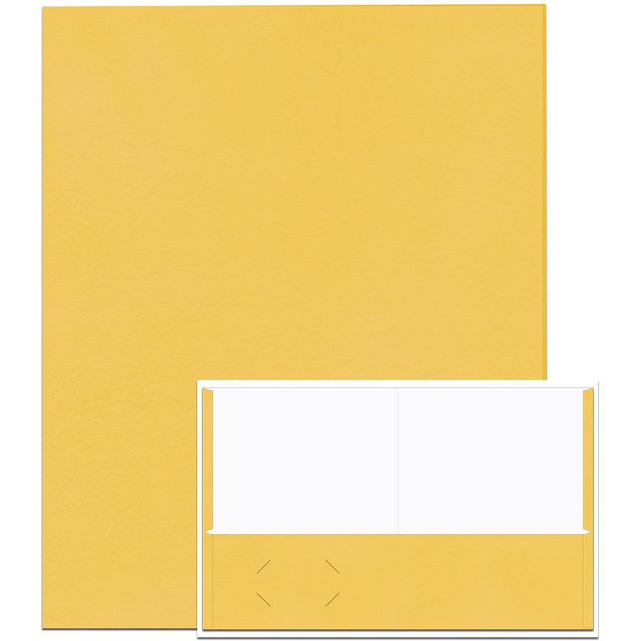 Roaring Spring Letter Pocket Folder - 8 1/2" x 11" - 50 Sheet Capacity - 2 Internal Pocket(s) - Gold - 250 / Carton. Picture 3
