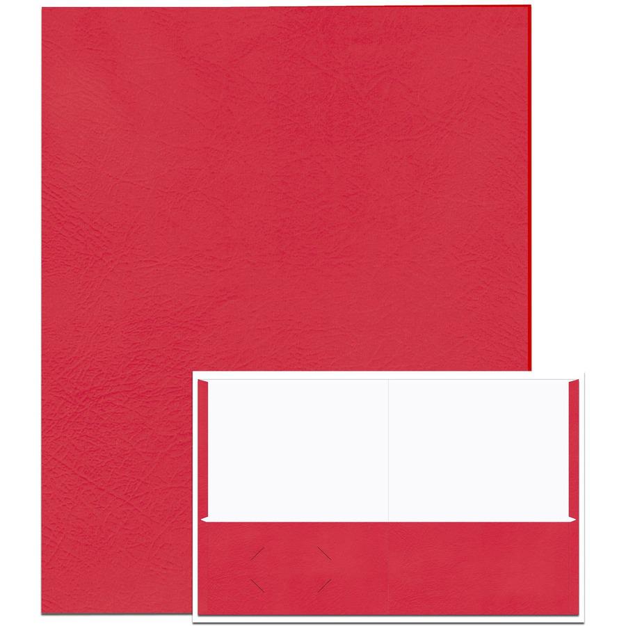 Roaring Spring Letter Pocket Folder - 8 1/2" x 11" - 50 Sheet Capacity - 2 Internal Pocket(s) - Red - 250 / Carton. Picture 3