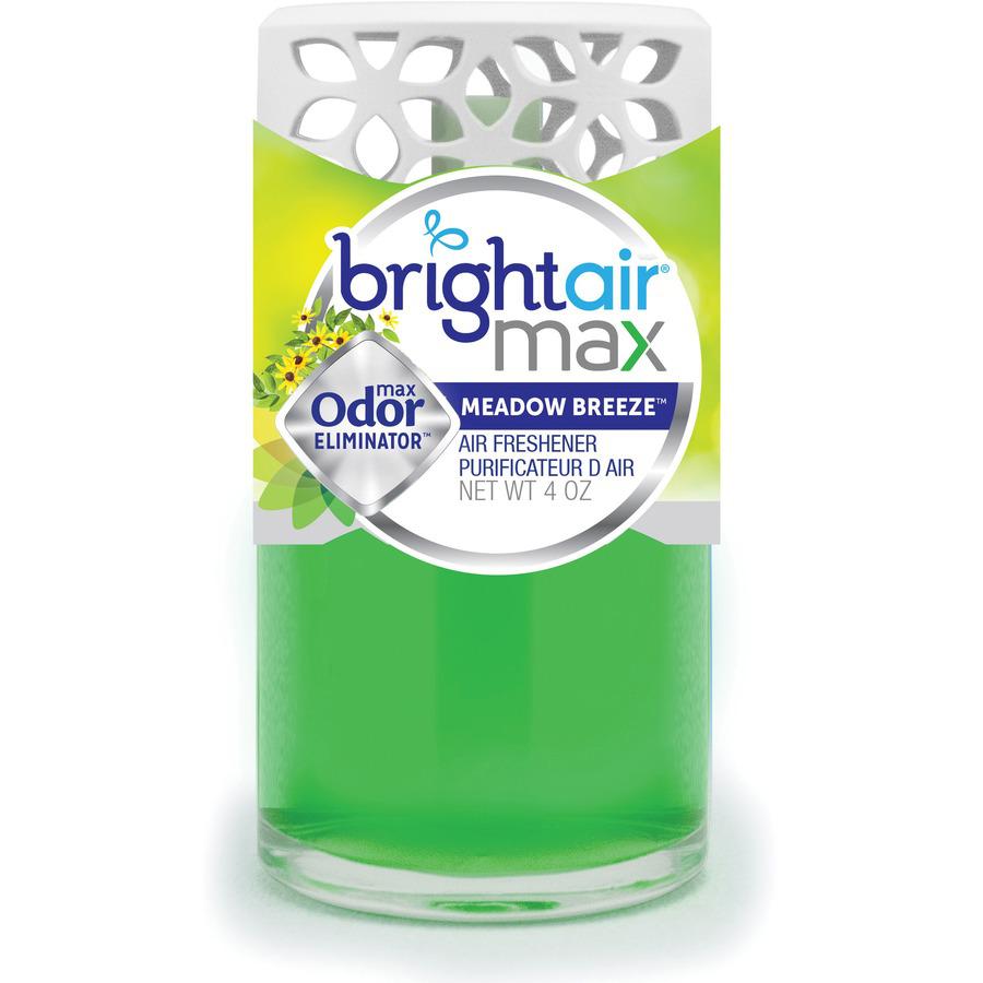 Bright Air Max Odor Eliminator - Gel - 4 fl oz (0.1 quart) - Meadow Breeze - 6 / Carton - Phthalate-free, BHT Free, Paraben-free, Formaldehyde-free, NPE-free, Triclosan-free, Odor Neutralizer. Picture 4