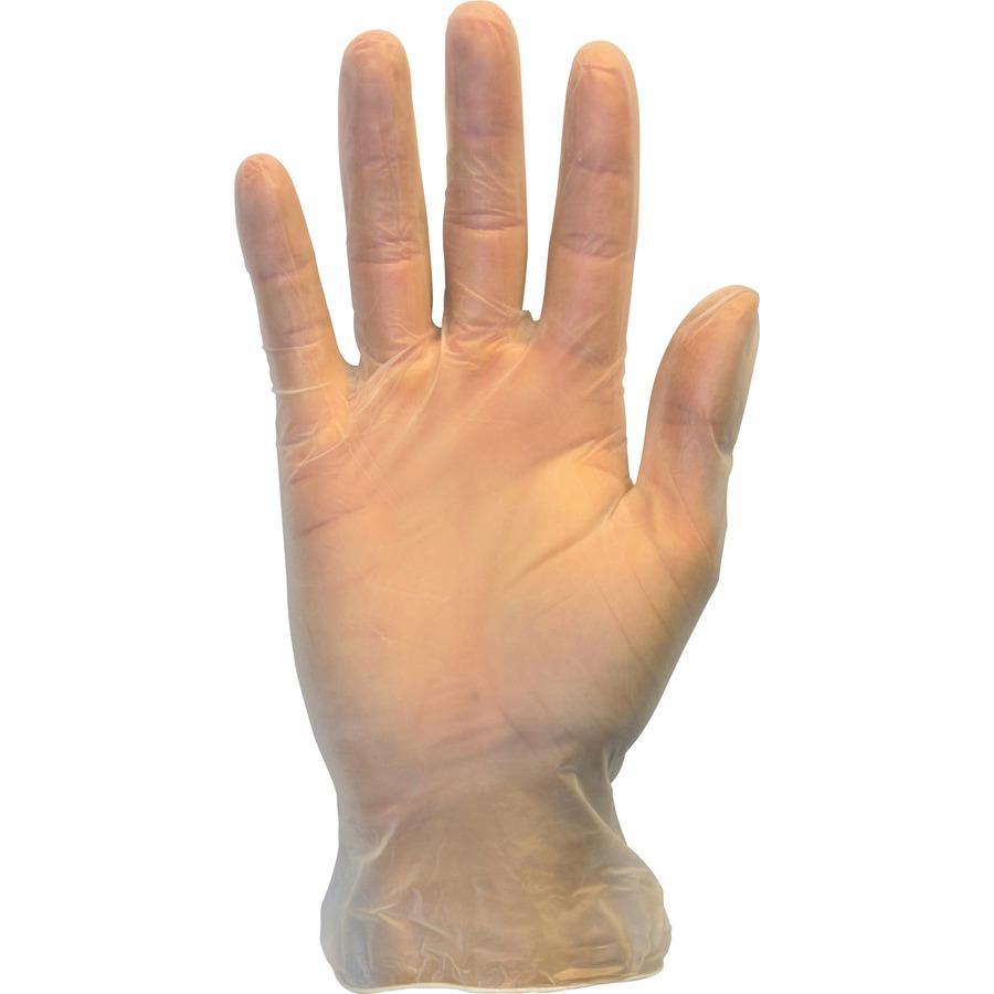 Safety Zone Powder Free Clear Vinyl Gloves - Large Size - Clear - Latex-free, DEHP-free, DINP-free, PFAS-free - For Food Preparation, Cleaning - 1000 / Carton - 9.25" Glove Length. Picture 3