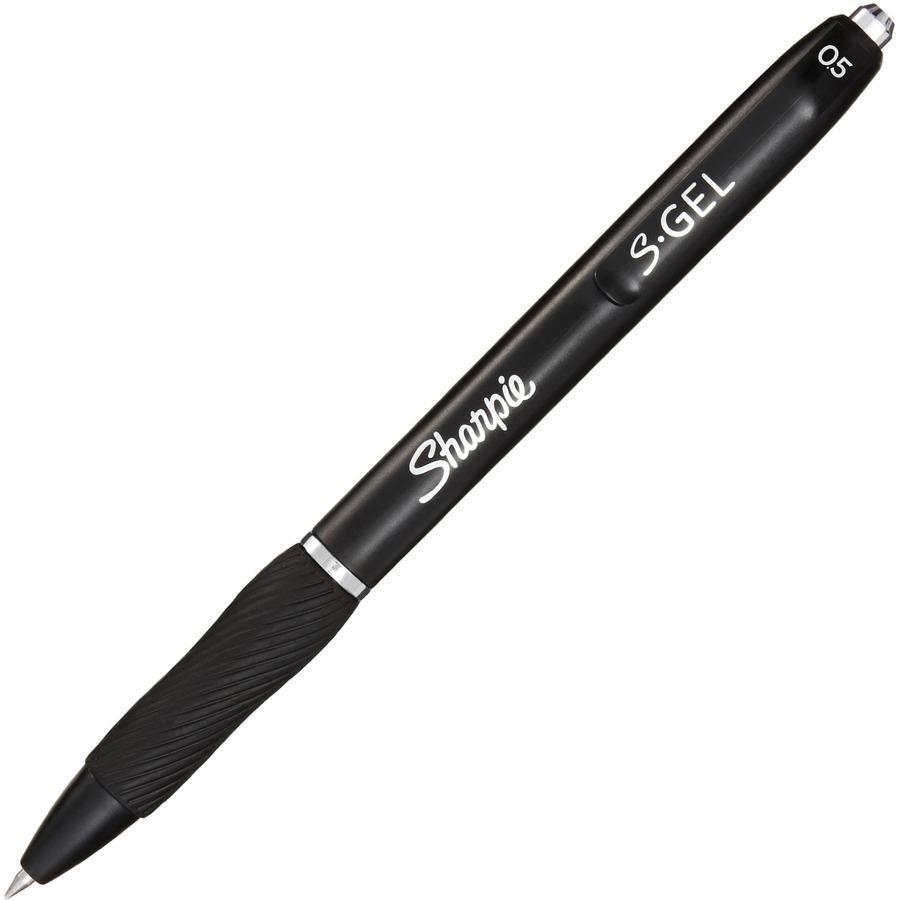 Sharpie S-Gel Pens - Fine Pen Point - 0.5 mm Pen Point Size - Black Gel-based Ink - Black Barrel - 4 / Pack. Picture 7