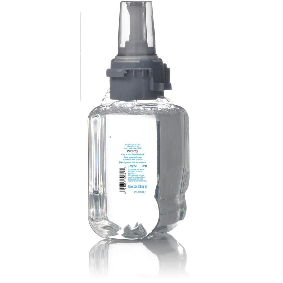 Provon ADX-7 Clear & Mild Foam Handwash - Fragrance-free ScentFor - 23.7 fl oz (700 mL) - Pump Bottle Dispenser - Kill Germs - Hand - Moisturizing - Clear - Rich Lather, Dye-free, Bio-based - 1 Each. Picture 4