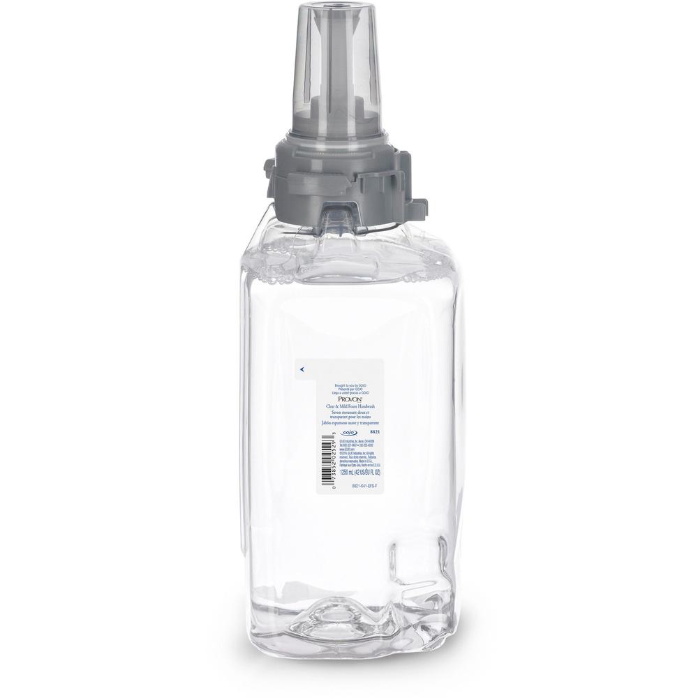 Provon ADX-12 Clear & Mild Foam Handwash - Fragrance-free ScentFor - 42.3 fl oz (1250 mL) - Pump Bottle Dispenser - Kill Germs - Hand - Moisturizing - Clear - Rich Lather, Dye-free, Bio-based - 1 Each. Picture 2