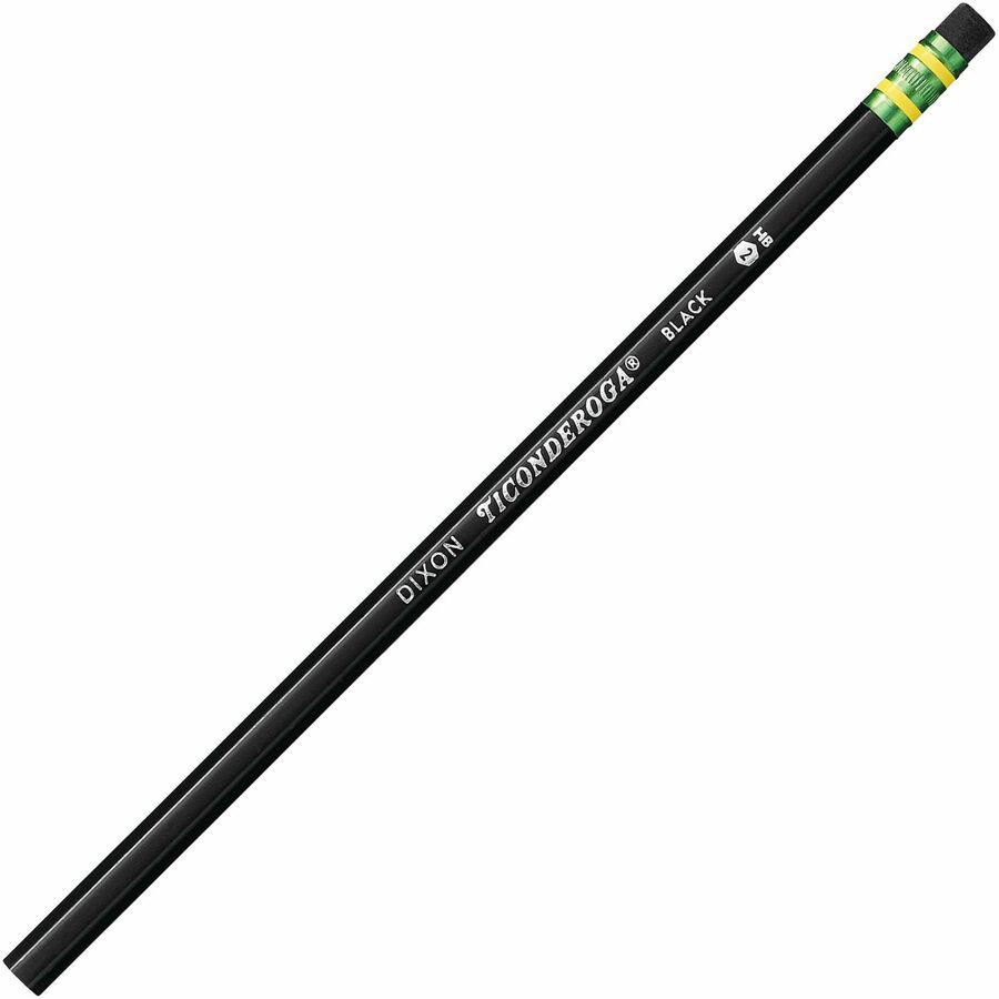 Ticonderoga No. 2 Pencils - #2 Lead - Black Lead - Black Wood Barrel - 24 / Box. Picture 8