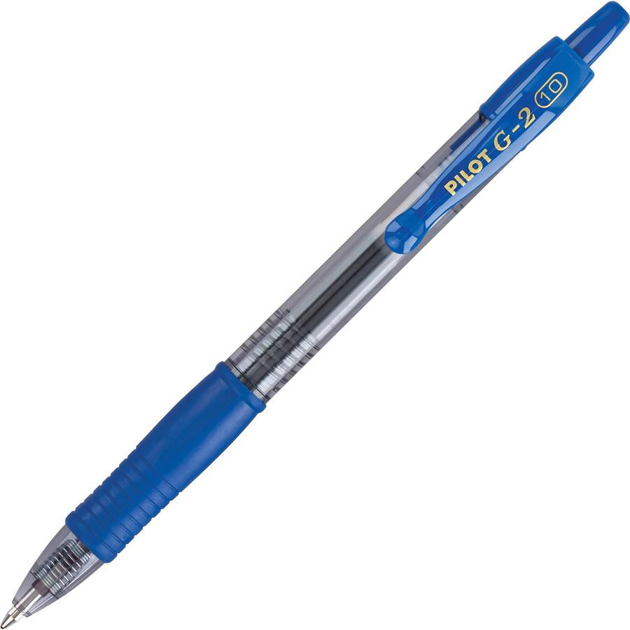 G2 1.0mm Gel Pens - Bold Pen Point - 1 mm Pen Point Size - Refillable - Retractable - Blue Gel-based Ink - Clear Barrel - 36 / Pack. Picture 2