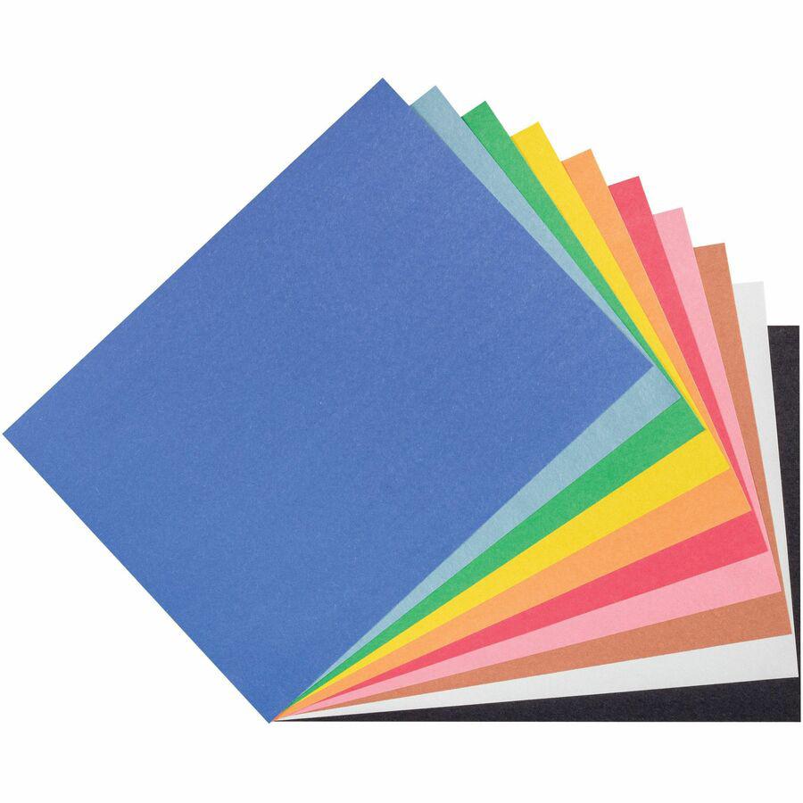 Prang Construction Paper - Art Project, Craft Project, Fun and Learning, Cutting, Pasting - 9"Width x 12"Length - 45 lb Basis Weight - 500 / Pack - Assorted. Picture 8