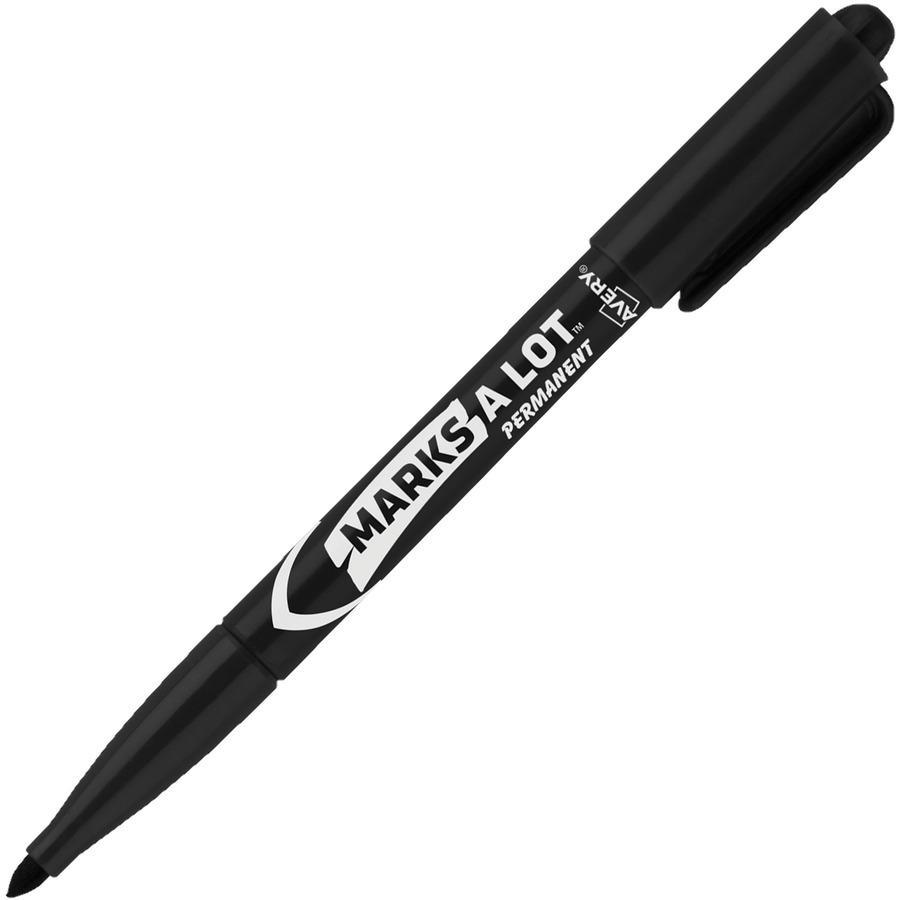 Avery&reg; Marks-A-Lot Value Pack Pen-Style Permanent Markers - Bullet Marker Point Style - Black - 200 / Carton. Picture 8