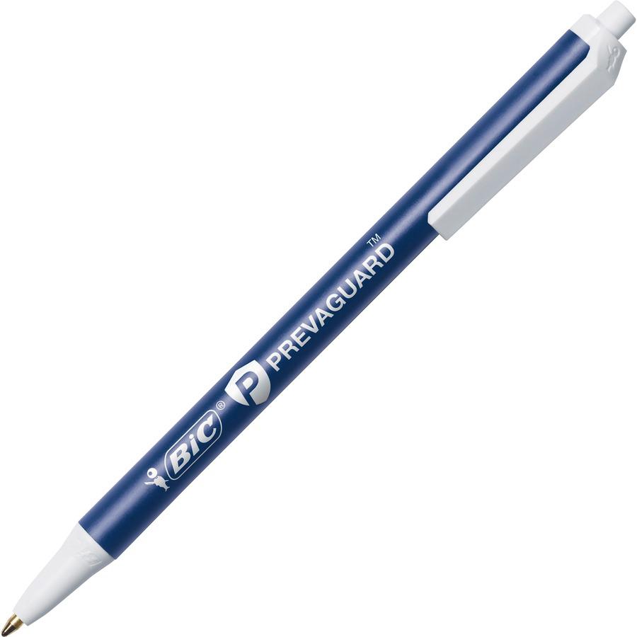 BIC PrevaGuard Clic Stic Antimicrobial Pens - Medium Pen Point - 1 mm Pen Point Size - Retractable - Blue - 60 / Box. Picture 5