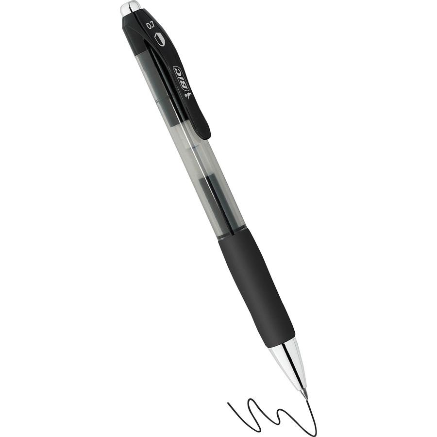 BIC PrevaGuard Gel-ocity Gel Pen - 0.7 mm Pen Point Size - Black Gel-based Ink - 1 / Dozen. Picture 4