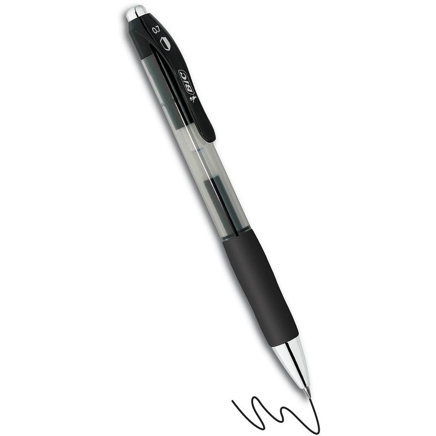 BIC PrevaGuard Gel-ocity Gel Pen - 0.7 mm Pen Point Size - Black Gel-based Ink - 4 / Pack. Picture 4