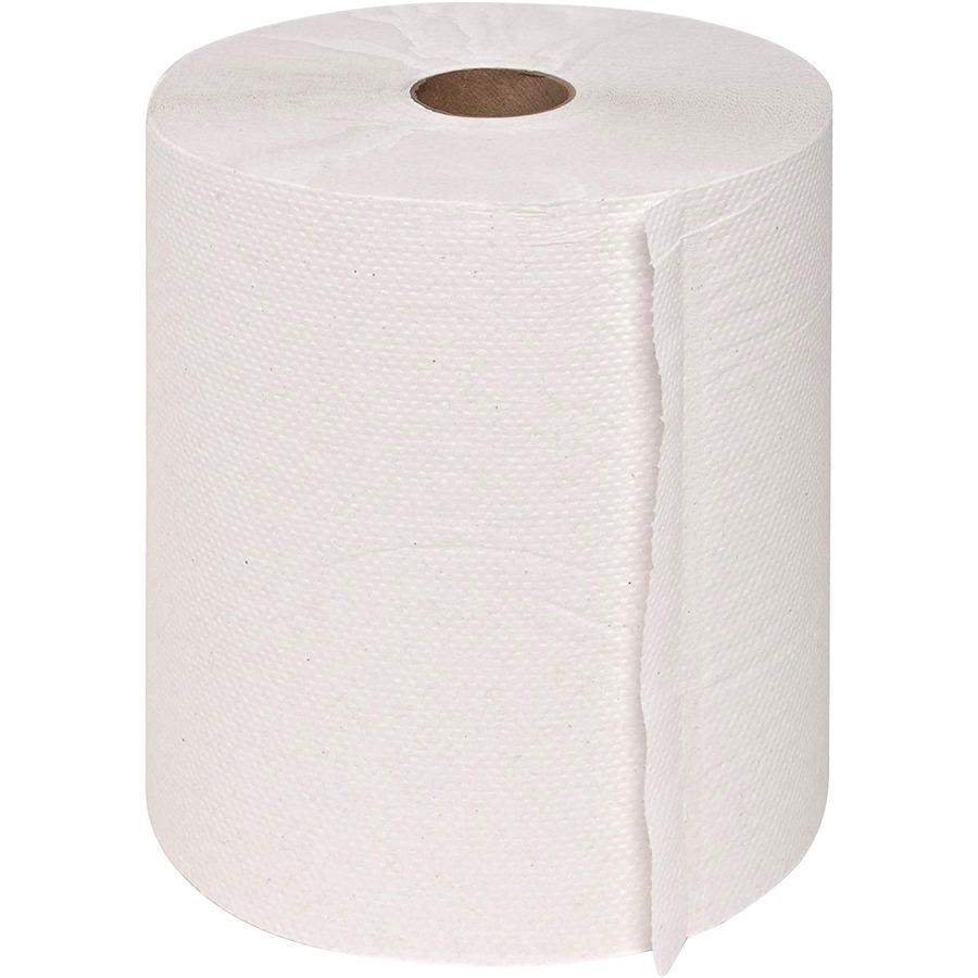 Genuine Joe Hardwound Roll Paper Towels - 7.80" x 600 ft - 2" Core - White - Paper - 12 / Carton. Picture 9