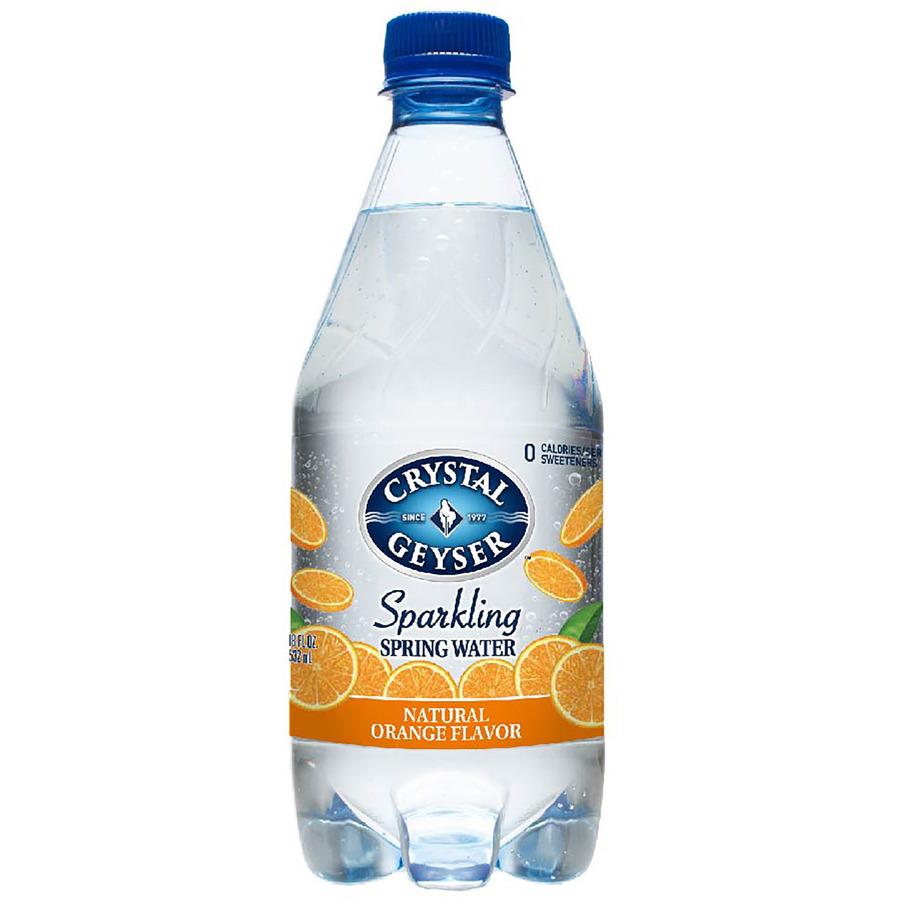 Crystal Geyser Natural Orange Sparkling Spring Water - Ready-to-Drink - 18 fl oz (532 mL) - 12 / Carton / Bottle. Picture 2