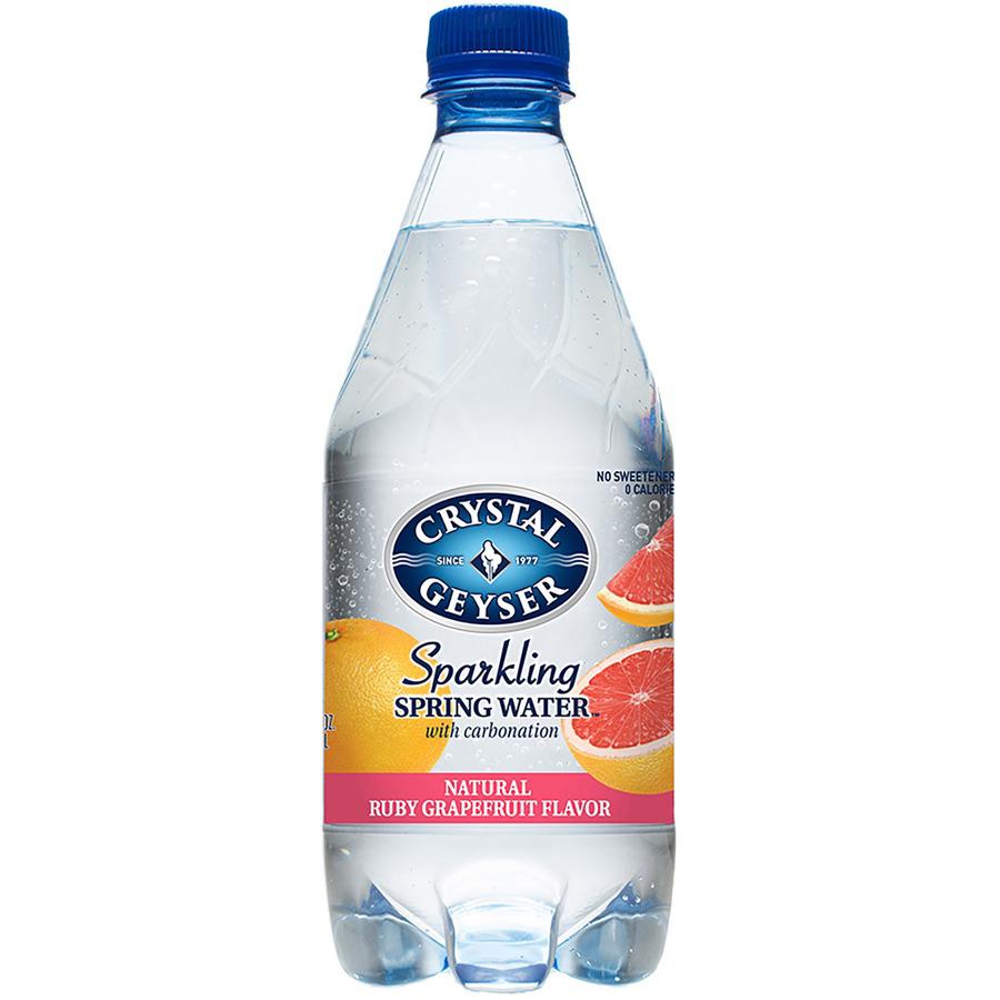 Crystal Geyser Natural Ruby Grapefruit Sparkling Spring Water - Ready-to-Drink - 18 fl oz (532 mL) - 12 / Carton / Bottle. Picture 3