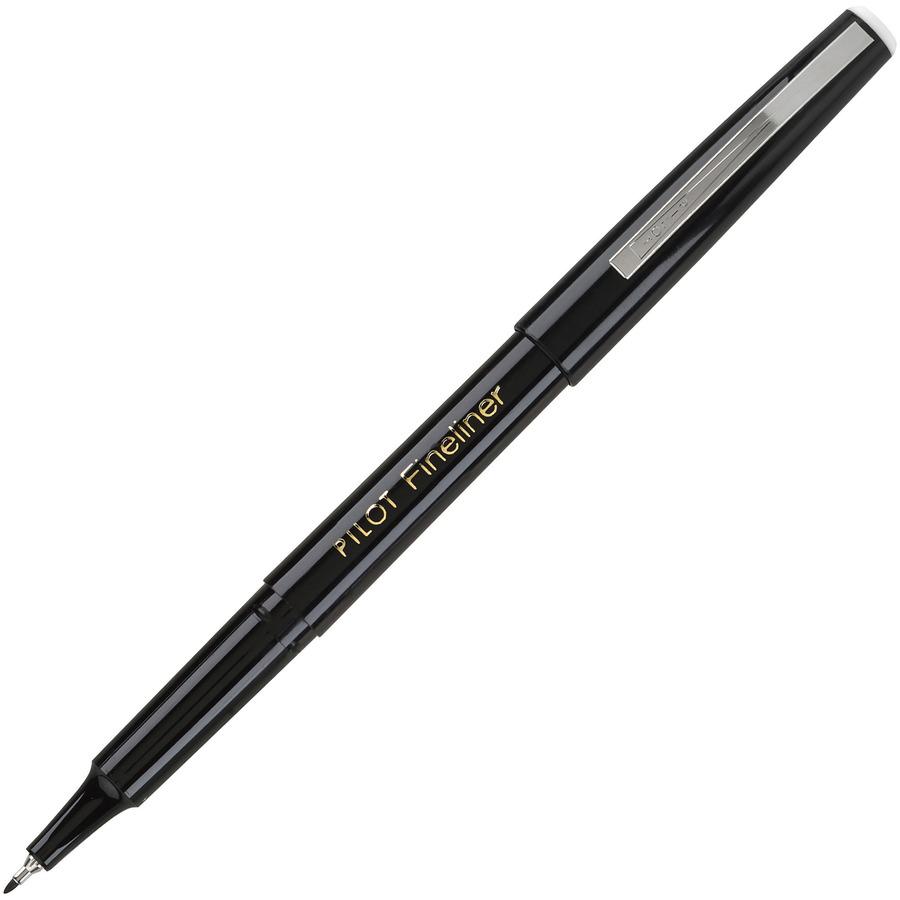 Pilot Fineliner Markers - Fine Pen Point - 0.7 mm Pen Point Size - Black - Black Barrel - Acrylic Fiber Tip - 12 / Box. Picture 3