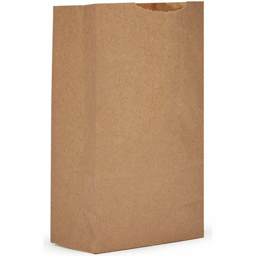 AJM Kraft Grocery Bags - 4.30" Width x 2.40" Length - Brown - Kraft Paper - 500/Pack - Grocery, Food, Sandwich, Vegetables, Grain - Recycled. Picture 7