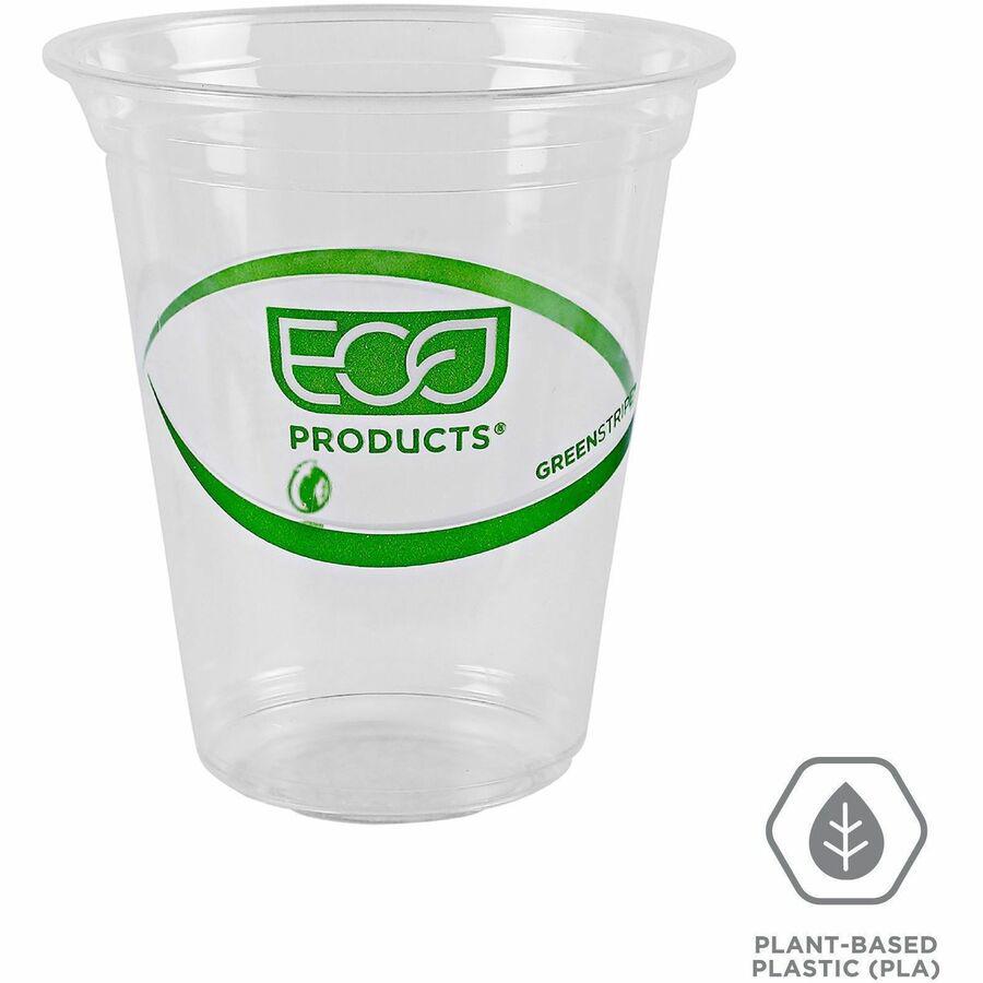 Eco-Products 16 oz GreenStripe Cold Cups - 50 / Pack - Clear, Green - Polylactic Acid (PLA) - Cold Drink. Picture 12