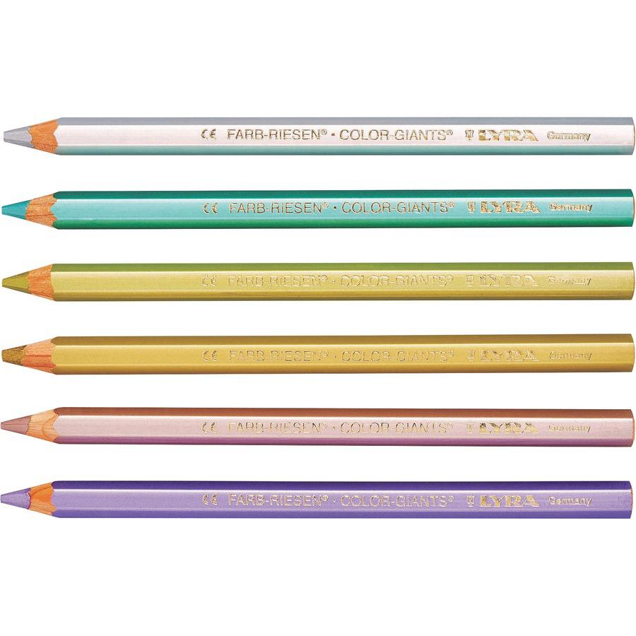 Lyra Color Giant Pencils - 6.3 mm Lead Diameter - Assorted Metallic Lead - 1 / Each. Picture 3
