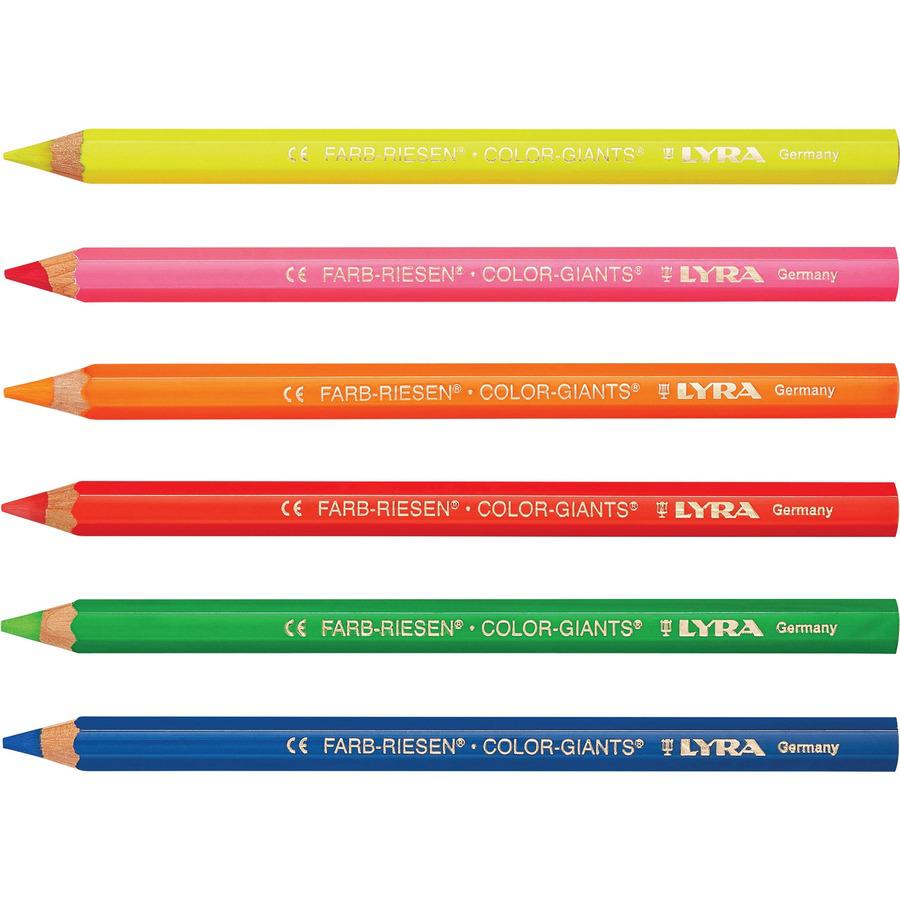 Lyra Color Giant Pencils - 6.3 mm Lead Diameter - Assorted Neon Lead - 1 Each. Picture 3