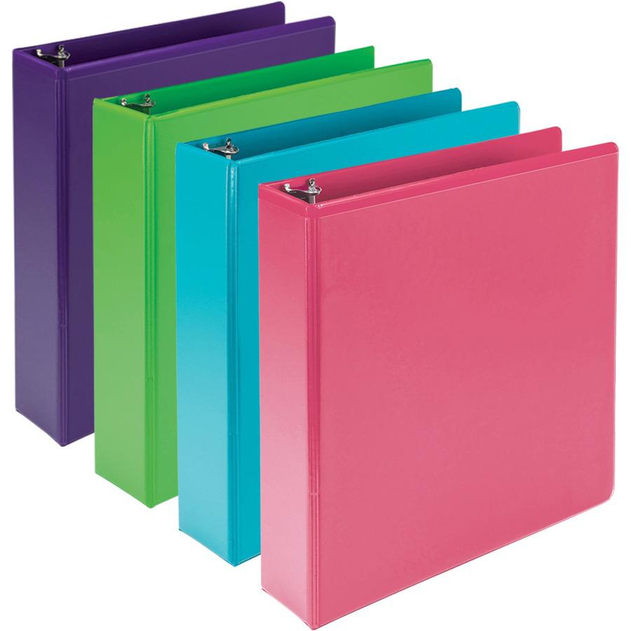 Samsill Earthchoice Durable View Binder - 2" Binder Capacity - Letter - 8 1/2" x 11" Sheet Size - 425 Sheet Capacity - 2" Ring - 3 x Round Ring Fastener(s) - 2 Internal Pocket(s) - Chipboard - Assorte. Picture 2