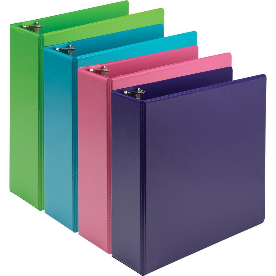Samsill Earthchoice Durable View Binder - 3" Binder Capacity - Letter - 8 1/2" x 11" Sheet Size - 550 Sheet Capacity - 3" Ring - 3 x Round Ring Fastener(s) - 2 Internal Pocket(s) - Chipboard - Assorte. Picture 2