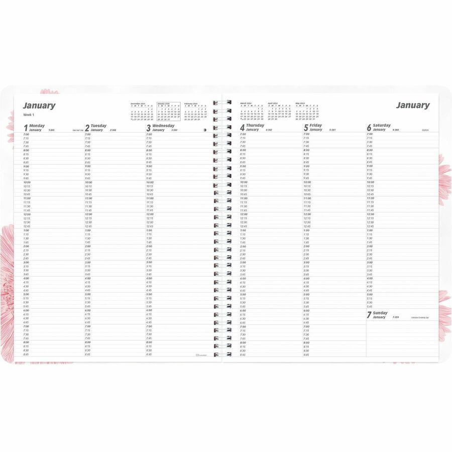 Brownline Essential Weekly Planner/Appointment Book - Weekly - 12 Month - January - December - 7:00 AM to 8:45 PM, 7:00 AM to 5:45 PM - Saturday - 1 Week Double Page Layout - 11" x 8 1/2" Sheet Size -. Picture 9