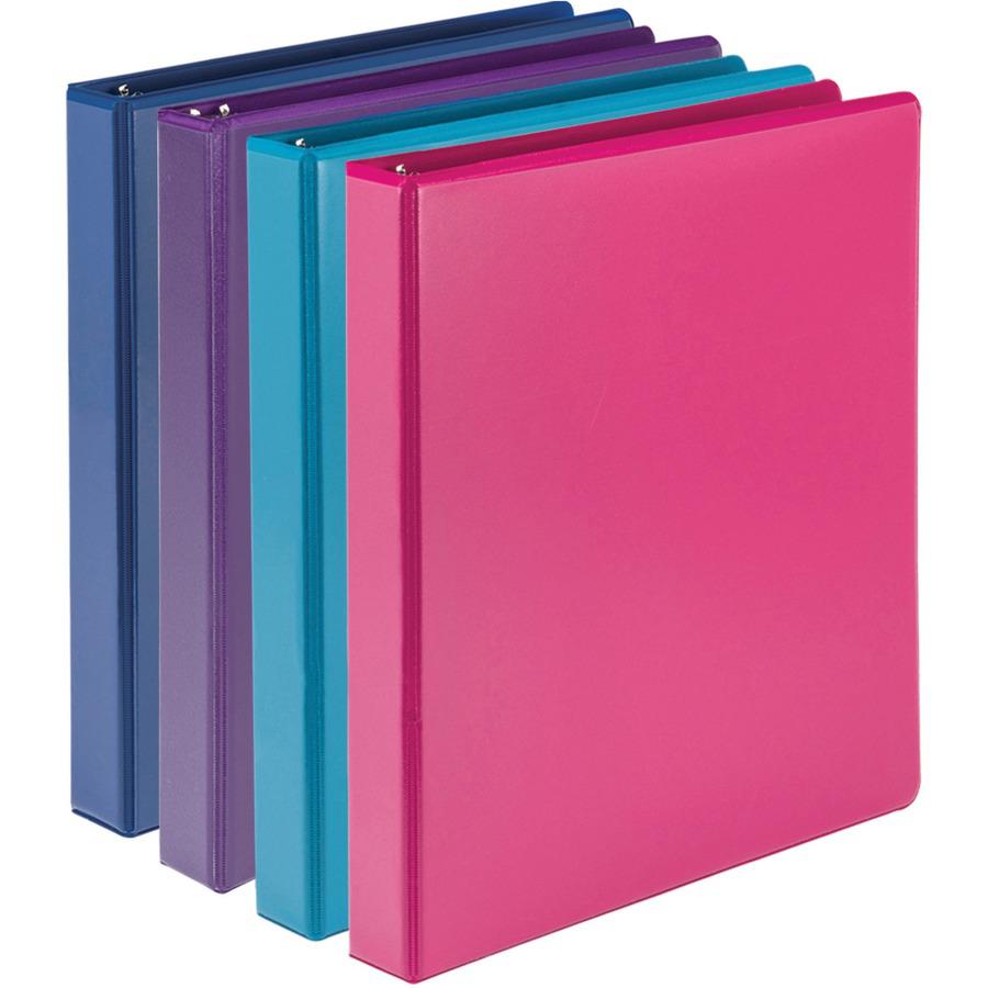 Samsill Durable View Binders - 1" Binder Capacity - Letter - 8 1/2" x 11" Sheet Size - 225 Sheet Capacity - 1" Ring - 3 x D-Ring Fastener(s) - 2 Internal Pocket(s) - Polypropylene, Chipboard - Assorte. Picture 3