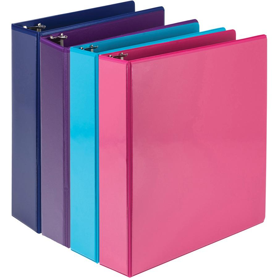 Samsill Durable View Binders - 2" Binder Capacity - Letter - 8 1/2" x 11" Sheet Size - 475 Sheet Capacity - 2" Ring - 3 x D-Ring Fastener(s) - 2 Internal Pocket(s) - Polypropylene, Chipboard - Assorte. Picture 3