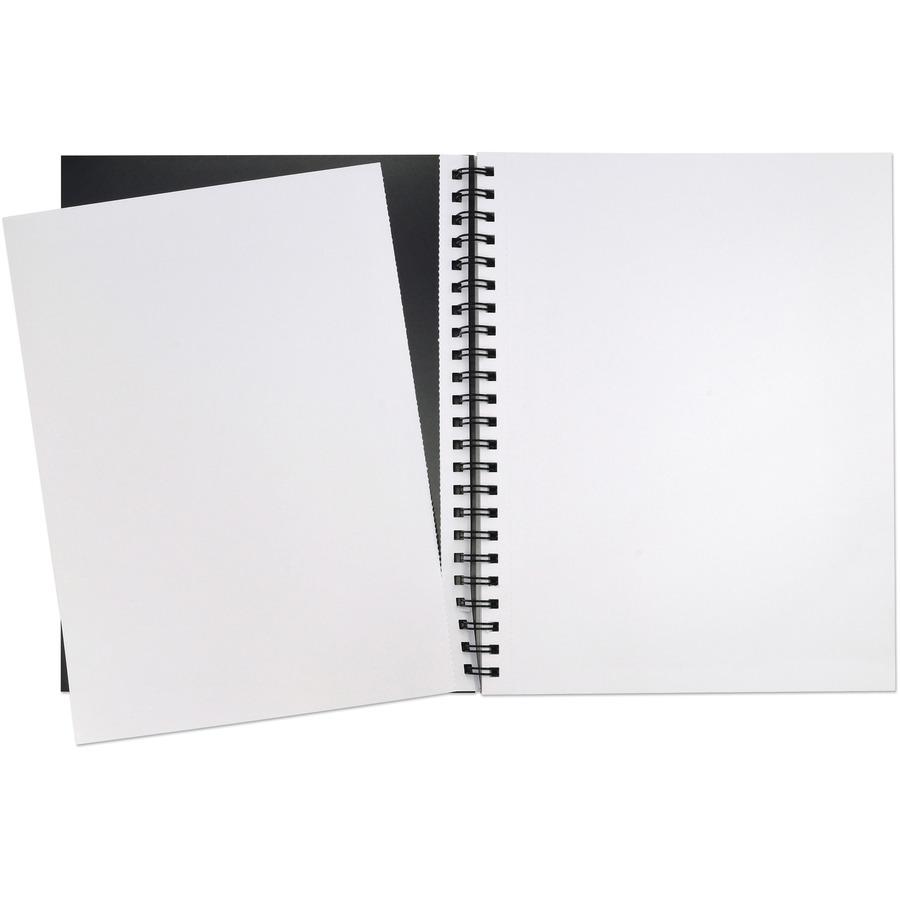 UCreate Poly Cover Sketch Book - 75 Sheets - Spiral - 70 lb Basis Weight - 12" x 9" - 12" x 9" - BlackPolyurethane Cover - Heavyweight, Acid-free Paper, Durable Cover, Perforated - 1 Each. Picture 9