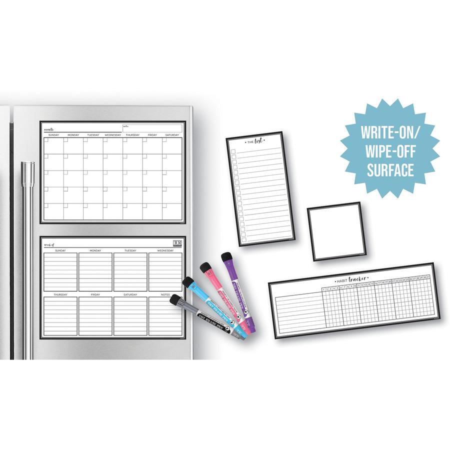 Teacher Created Resources Black & White Dry-Erase Magnetic Calendar Set - Black, White - 1 Pack. Picture 3