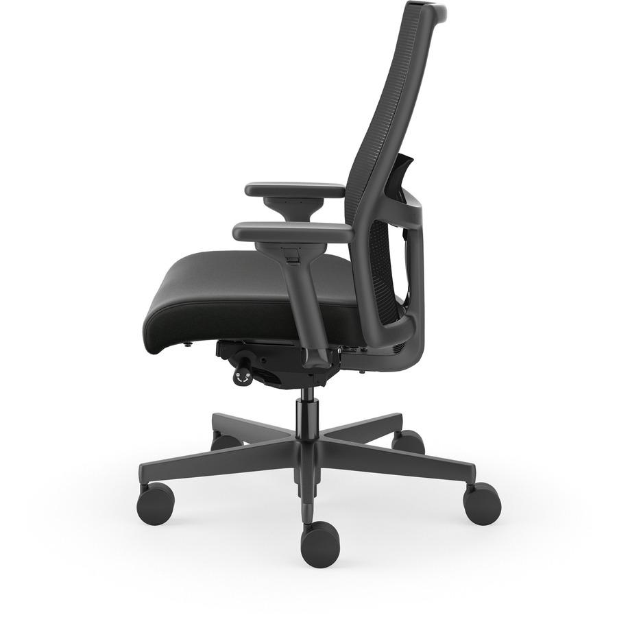 HON Ignition 2.0 Mid-back Big & Tall Task Chair - Black Foam Seat - Black Back - Black Frame - Mid Back - 5-star Base - Armrest - 1 Each. Picture 12