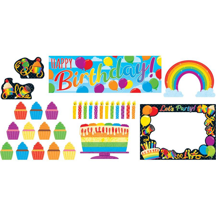 Trend Rainbow Birthday Wipe-Off Learning Set - Dry Erase Surface, Durable, Reusable - 1 Each. Picture 4
