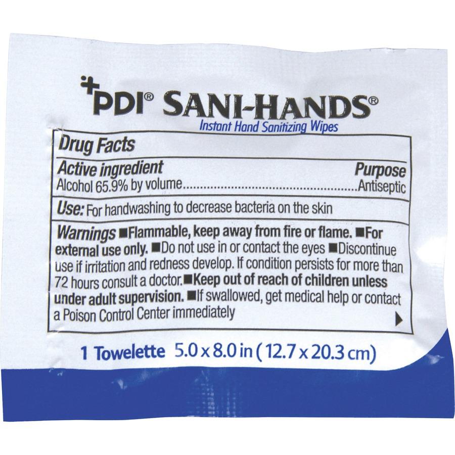 PDI Sani-Hands Instant Hand Sanitizing Wipes - 100 / Box. Picture 3